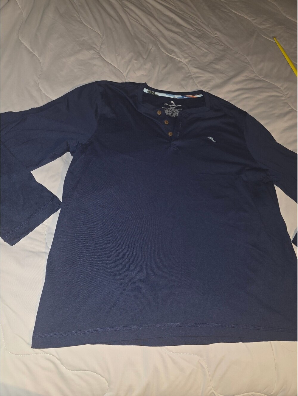 Tommy Bahama Mens Blue Long Sleeve 1/4 Button up Size XLarge